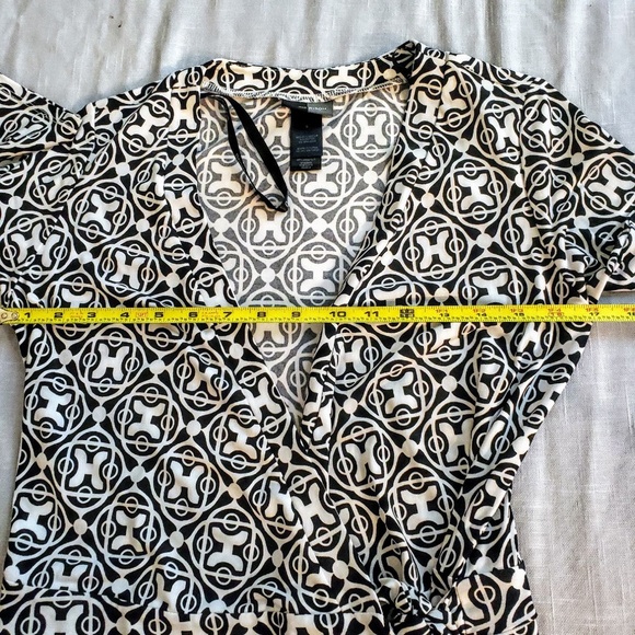 BISOU BISOU Dress, Black White V-Neck Career, 6 - Picture 8 of 8